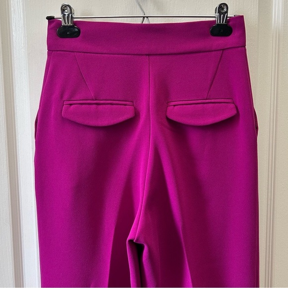 Topshop Trousers Betty Peg High Waisted Pants Magenta Pink Fuchsia Size 4 NWT - Picture 8 of 14